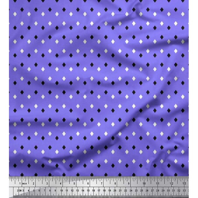 Soimoi Viscose Chiffon Fabric Diamond Shirting Decor Fabric Printed Yard 42 Inch Wide