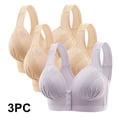 thumbnail image 2 of FAIWAD 3Pc Wireless Bras for Women Plus Size Full Coverage Front Closure Bralettes No Underwire Breathable Everyday Bra, 2 of 9