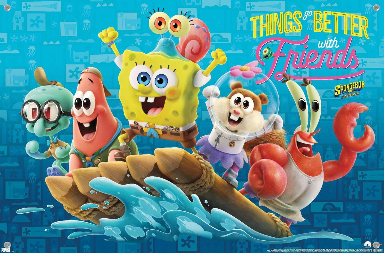 The SpongeBob Movie: Sponge On The Run - Friends Wall Poster with Push Pins