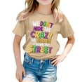 thumbnail image 1 of WEIYLL T-Shirts pour Filles Imprimé Lettres Col Rond Manches Courtes Haut Décontracté pour Tout-Petits 5-6 Ans, 1 of 5
