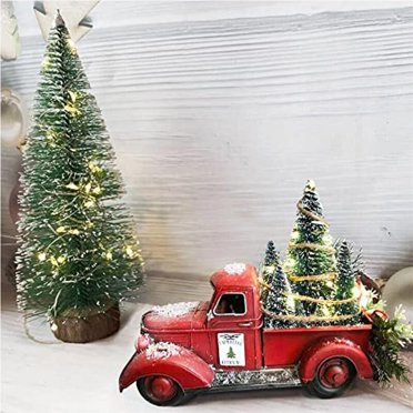 Red Truck Christmas Tree Decoration Interesting Vehicle Model Interesting Tabletop Ornament Festival Ornaments