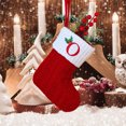 thumbnail image 2 of Christmas Tree Decorative Socks With Embroidered Initial Letters Red Green White Knit Stockings, 2 of 2