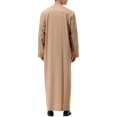 thumbnail image 3 of Men's Dress Robe with Embroidered Pocket Long Sleeve Shirt Traditional Arab Style Prayer Clothing Full-Length Coat and Robe for Men, 3 of 6
