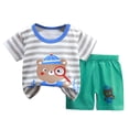 thumbnail image 1 of BOBOGOJP Garçons Filles Ensemble de Pyjama Printemps Été Enfants Manches Courtes Tenue de Nuit avec Poches, 1 of 4