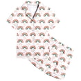thumbnail image 1 of Ensemble de Sommeil Deux Pièces pour Filles, Pyjama à Manches Courtes à Boutons et Short, Imprimé Arc-en-Ciel, 1 of 4
