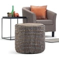 thumbnail image 1 of SIMPLIHOME Larissa Poufs Ronds Tressés, 18 Pouces, Naturel, 1 of 5