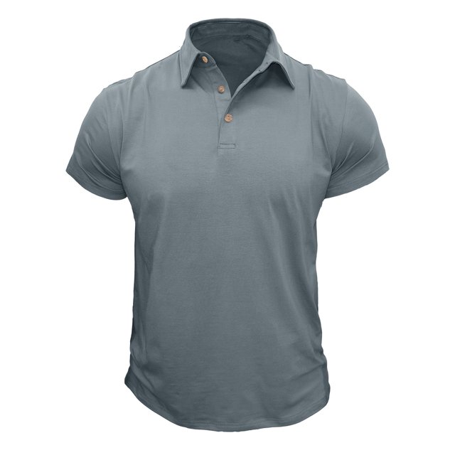 Chemises Habillées Légères pour Hommes à Manches Courtes, Unies, Tendance, Col à Revers, Ajustées, Pulls avec Poche (Gris, P)