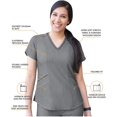 thumbnail image 3 of Adar Pro Heather Scrubs for Women - Modern V-Neck Scrub Top - P7002H - Heather Grey - M, 3 of 7
