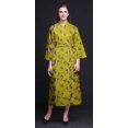 thumbnail image 4 of Bimba Robe Jaune Oiseau Floral et Flowerpecker pour Femmes Robe de Chambre Longue Mariée Préparation Chemise Imprimée Peignoir Filles TG, 4 of 5