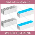 thumbnail image 1 of 50x15x15mm Without or With Thermal Pad Electronic Radiators Heatsink for GPU IC LED Chip Cooling Silver With Pad 2pcs, 1 of 5