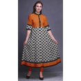 thumbnail image 2 of Bimba Gray Curve Diamond Geometric Print Long Flared A Line Indian Kurtis For Women Party Wear Anarkali Kurta-X-Large, 2 of 5