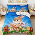 thumbnail image 1 of FcBaudy Easter Festal 3 Piece Bedding Set Cartoons Rabbits And Egg Graphic Patterns 2 Pillowcases And 1 Duvet Cover Good Quality Soft Fabric Home Decor Accents c loth quilt cover, 1 of 6