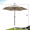 thumbnail image 2 of Gymax 9 ft Outdoor Patio Market Table Umbrella Garden Yard w/ Crank 6 Ribsb Tan, 2 of 7