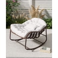 thumbnail image 1 of Kojooin Oversized Papasan Rocking Chair for Patio, Heavy Duty Rattan Egg Lounge Chair with Cushion and Metal Frame, 1 of 7