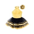 thumbnail image 4 of iiniim Robe Tutu de Ballet Scintillante pour Filles Enfants Tenue de Danse Moderne Jazz Latin Costume de Performance sur Scène avec Ensemble de Chouchous pour Cheveux Or 12, 4 of 6