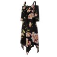 thumbnail image 5 of Drppepioner Women Off Shoulder Plus Size Lace Up Maxi Flowing Floral Print Dress, 5 of 5