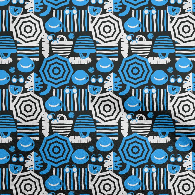 oneOone Georgette Viscose Blue Fabric Beach Sewing Craft Projects Fabric Prints By Yard 42 Inch Wide