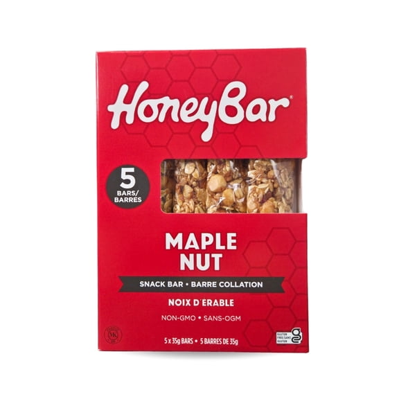 HoneyBar Maple Nut Snack Bars, 5 Bars x 35g