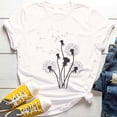 thumbnail image 2 of Fridja T-Shirt Femme Manches Courtes Grande Fleur Florale T-shirts Top, 2 of 5