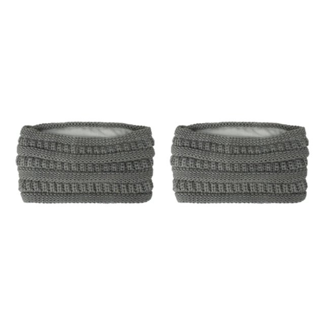 Maytalsory Multifunctional And Elegant Knitted Headbands For Women Stay Warm In Cold Weather Wide Application light grey 2Set