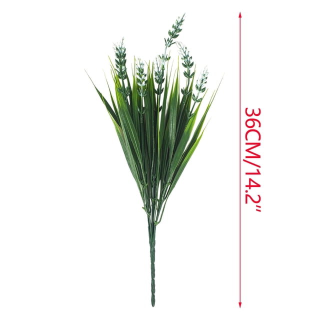 8PC Artificial Peppermint Flowers With Realistic Green Plant And Pointed Leaf Grass