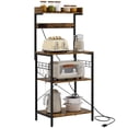 thumbnail image 1 of HOMCOM Kitchen Bakers Rack with Power Outlet, Adjustable Shelves and Hooks, 1 of 10