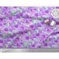 thumbnail image 2 of Soimoi Purple Poly Georgette Fabric Flower Watercolor Print Fabric by Yard 52 Inch Wide, 2 of 3