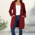thumbnail image 2 of HAiming Womens over Size Solid Color Long Hoodie Jacket Casual Long Sleeve Drawstring Hooded Sweatshirt, 2 of 9