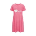 thumbnail image 4 of Cameland Chemises de Nuit Été pour Femmes Manches Courtes Chemise de Nuit Simple Amour Chemise de Nuit Quotidienne Décontractée Peut Être Portée à l'Extérieur, 4 of 6