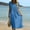 Blue, variant on pstuiky Beach Dresses for Women, Womens Summer Casual Short Sleeve Linen Dress with Pockets Round Neck Beach Sundress for Women Loose Fit Midi Dress for Vacation, Travel, or Daily Wear