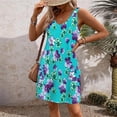 thumbnail image 2 of Pisexur Robe d'Été pour Femme, Robe Midi Sans Manches, Imprimé Floral, Style Décontracté, avec Poche, Tailles P à 2TG, 2 of 6