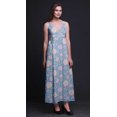 thumbnail image 4 of Bimba Robe Longue Maxi d'Été à Imprimé Floral pour Femme, Col en V, Tenue de Villégiature de Vacances - X-Grand, 4 of 6