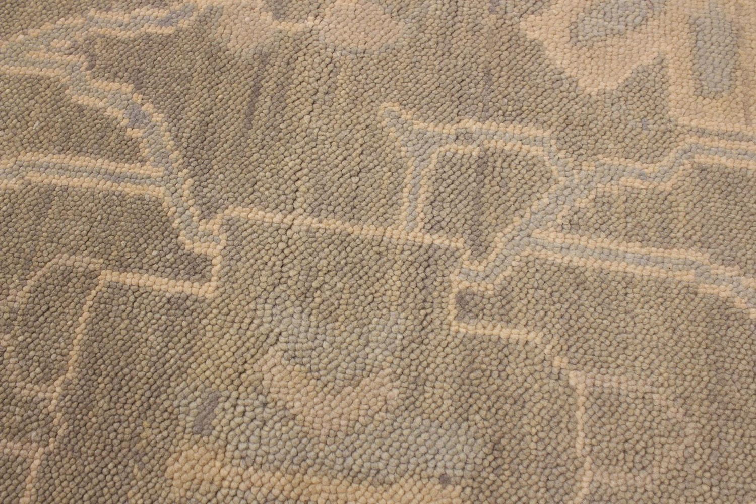 ECARPETGALLERY Tapis Noué à la Main pour Salon, Salle à Manger et Chambre à Coucher Transitionnel Collection Oushak Prestige 5'1" x 8'0" en Gris