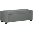 thumbnail image 1 of HOMCOM Banc-Coffre Moderne Rembourré à Dessus Rabattable, Gris Pâle, 1 of 10