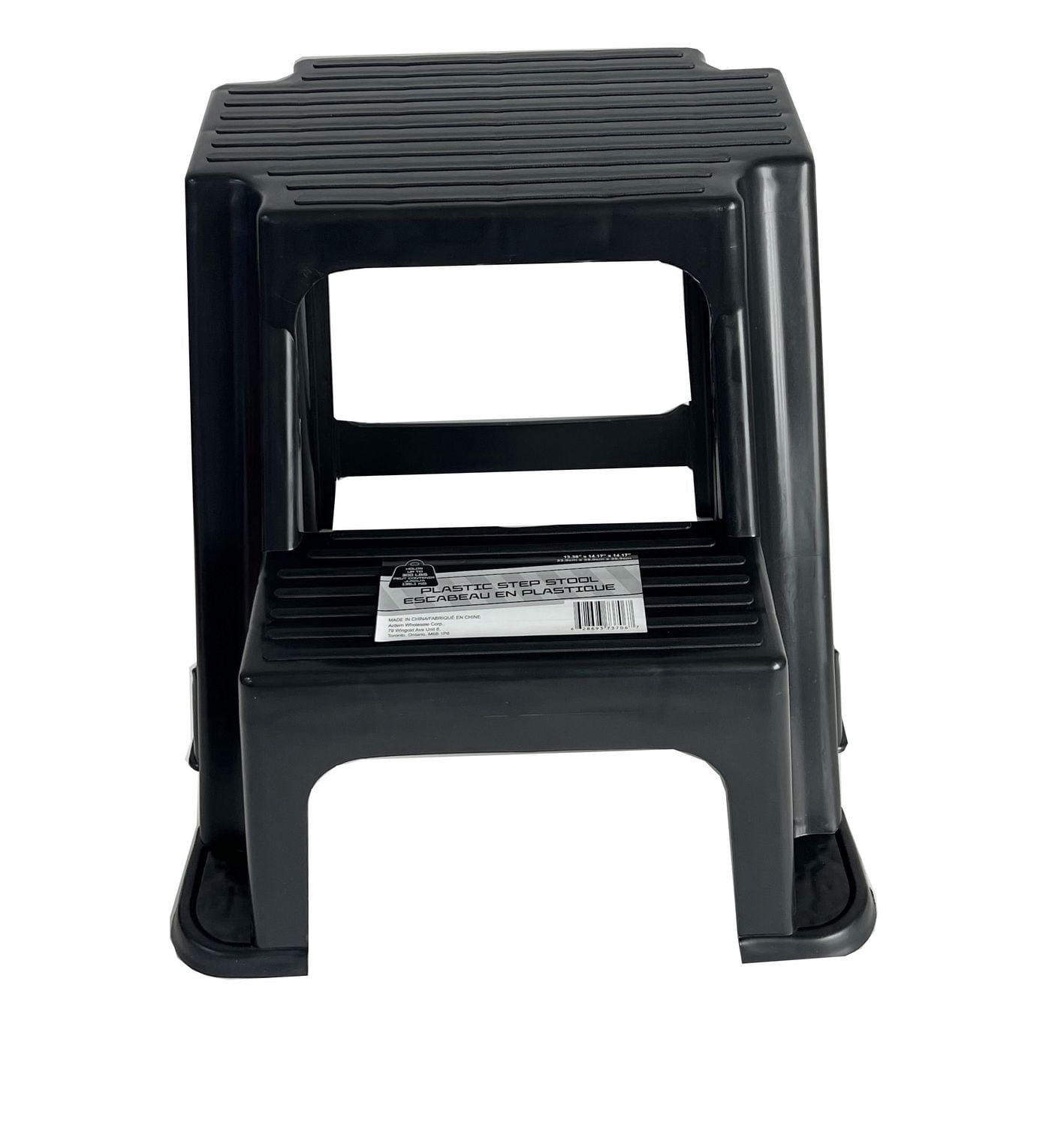 Homeworks 18 in Plastic Step Stool, Durable Non-Folding Design with Non-Slip Surface