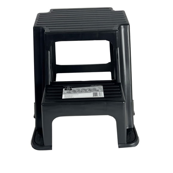 Homeworks 18 in Plastic Step Stool, Durable Non-Folding Design with Non-Slip Surface