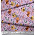 thumbnail image 3 of Soimoi Modal Satin Fabric Floral,Musical Instruments & Animals Cartoon Print Fabric by Yard 42 Inch Wide, 3 of 3