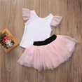 thumbnail image 5 of Mère Fille Femmes Enfant Filles Été T-shirt Hauts Jupe Robe en Tulle Tenues Assorties Ensemble, 5 of 5