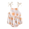 thumbnail image 2 of Fortune Infant Girl Floral Romper Baby Spaghetti Strap One Piece Sunflower Short Jumpsuits, 2 of 5