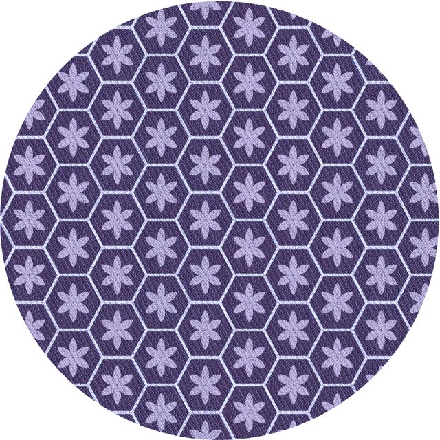 Ahgly Tapis Rond Lavable en Machine Intérieur Transitionnel Mimosa Violet, 3 Pieds Rond