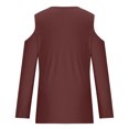 thumbnail image 5 of Yuyuzo Womens Tunic Tops Cold Shoulder Long Sleeve Shirts Loose Solid Color Lightweight Tee Tops, 5 of 5