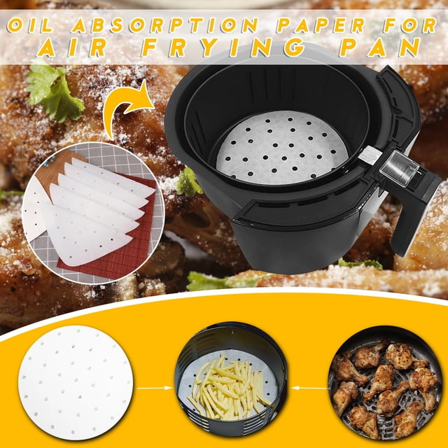 Daisyyozoid Doublures de Friteuse à Air Chaud en Gros, 100 Pcs Doublures Rondes Robustes de 8 Pouces pour Friteuse à Air