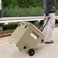 thumbnail image 4 of Costway 42 Qt Portable Cooler Roto Molded Ice Chest Insulated 5-7 Days with wheels Handle Tan, 4 of 10