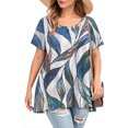 thumbnail image 1 of Ovzne Robes d'Été pour Femmes 2025 Robe de Plage Robe Ample à Manches Courtes pour Femme Style Rétro à la Mode Imprimée Col Rond Robe Grande Taille Robe à Col Rond pour Femme Robe de Vacances Manches Courtes, 1 of 6