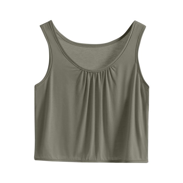 Timegard Plus Size Tops for Women Tank Tops Round Neck Ruched Loose Soft Casual Sleeveless Tops Pjs Blouse