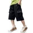 thumbnail image 2 of XDZJLR Pantalon Garçon Enfants Cargo Jeunesse Décontracté Ample Extensible Extérieur Bas Cargo Shorts 8-9 Ans, 2 of 7
