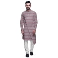 thumbnail image 1 of Atasi Designer Kurta Pajama For Men Printed Angrakha Kurta Set Summer Clothing, 1 of 3