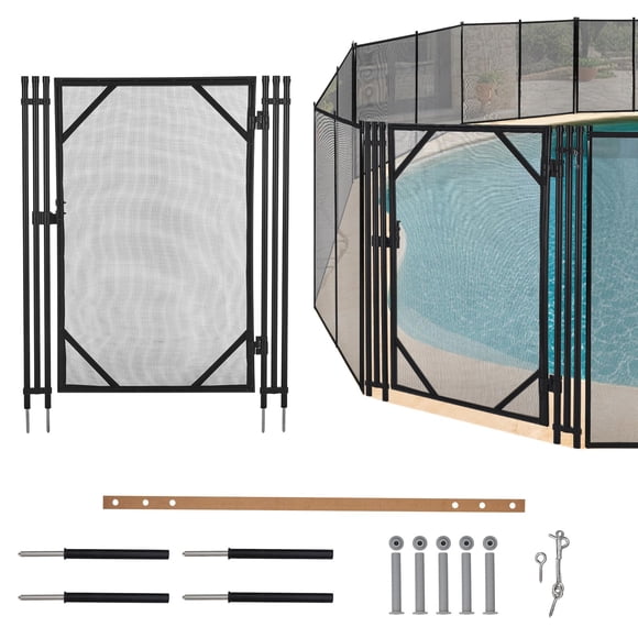 AKDSteel Composite Fiber Pool Safety Fence, Protective Netting for Backyard Swimming Pools