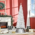 thumbnail image 2 of HOMCOM 6' Artificial Christmas Tree Xmas Slim Tree Holiday Décor, White, 2 of 10
