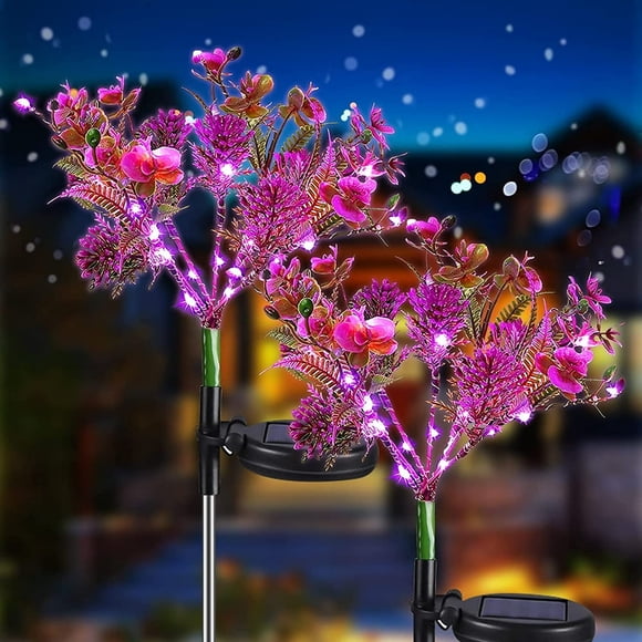 CHUANK Solar Lights Outdoor Garden Decorative 2 Pack Solar Powered Phalaenopsis Flowers Lights Design Upgraded Solar Lights Outdoor Waterproof IP65 Solar Garden Decorations - Gardening